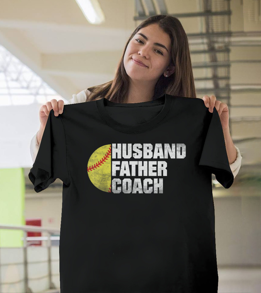 Husband Father Coach Softball T-Shirt