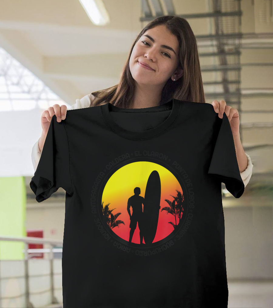 Antofagasta Caldera Surf Silhouette El Claro Punta de Lobos Curanilahue T-Shirt