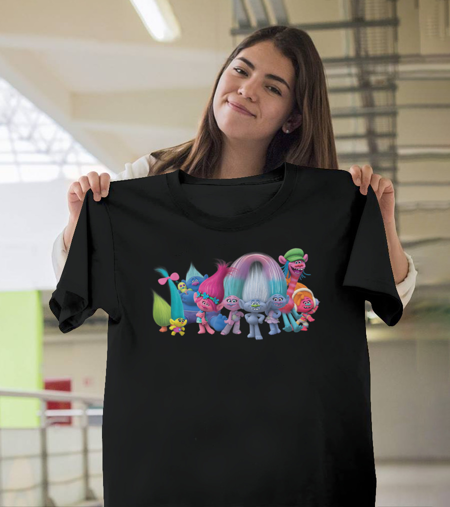 DreamWorks Trolls All Troll Friends Character Group Scene T-Shirt