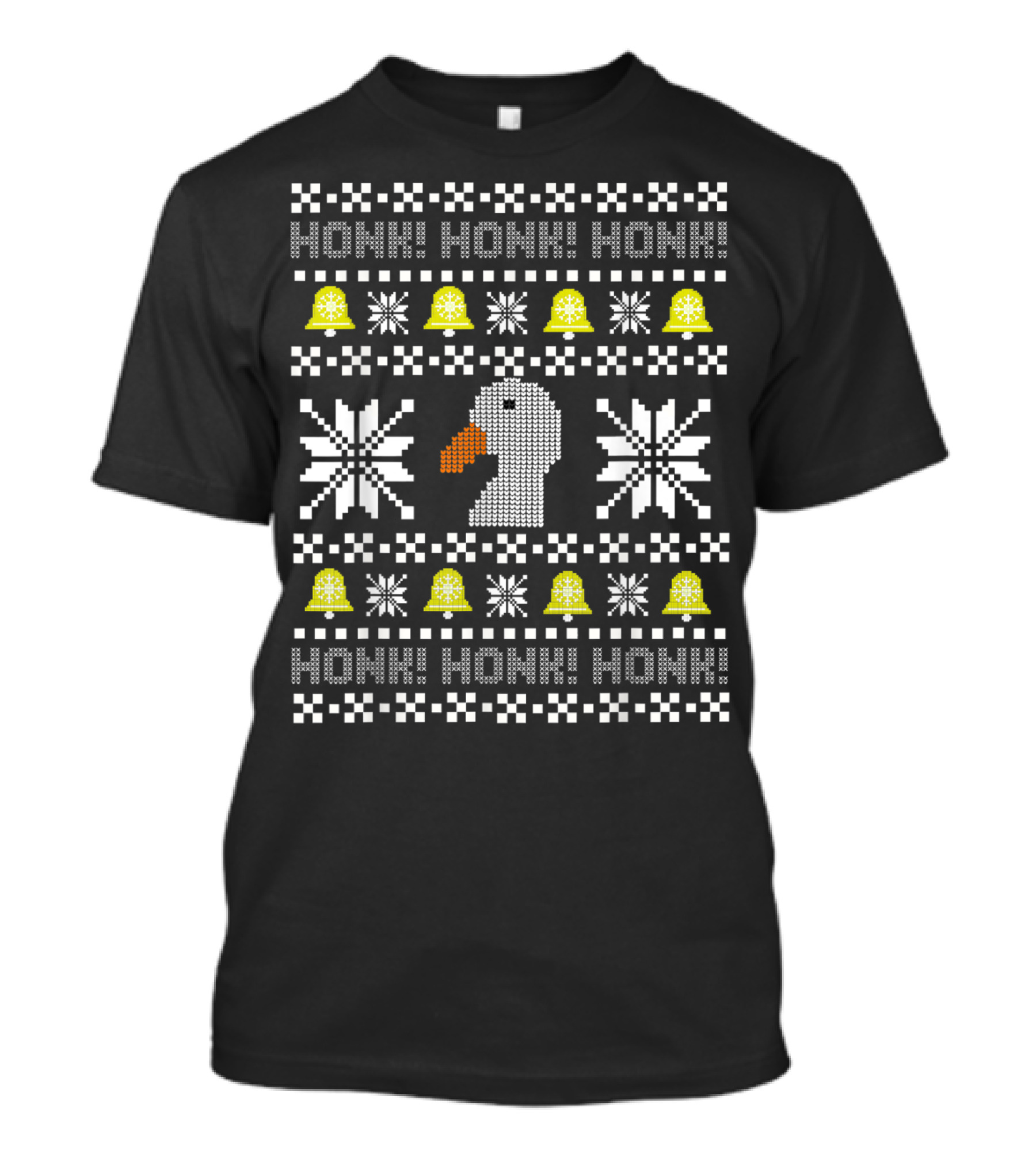 Honk Honk Honk Goose Bells Pixel T-Shirt