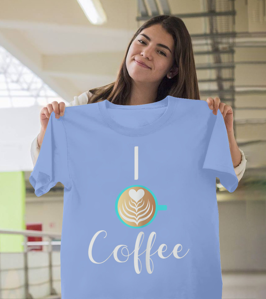 I Love Heart Latte Coffee T-Shirt