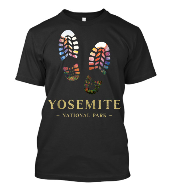 Yosemite National Park Boot Print Hike Hiking Mountains T-Shirt
