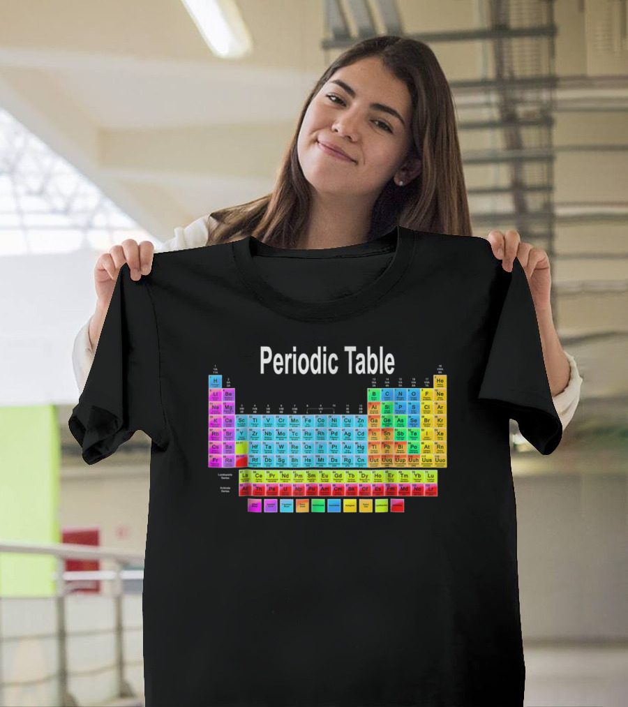 Periodic Table Science Chemistry Nerdy Fun Colorful Elements T-Shirt