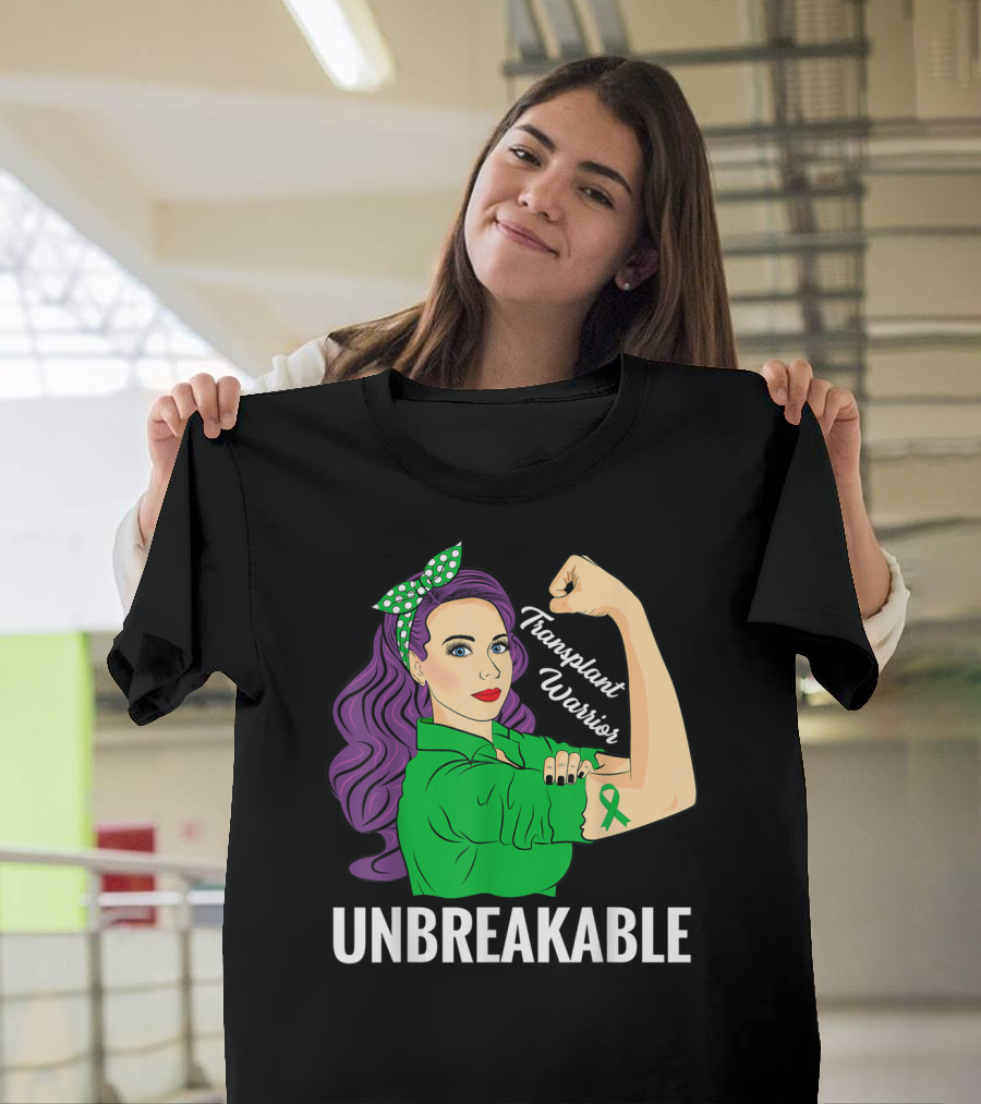 Transplant Warrior Unbreakable Organ Donor Ribbon Tattoo Strength T-Shirt