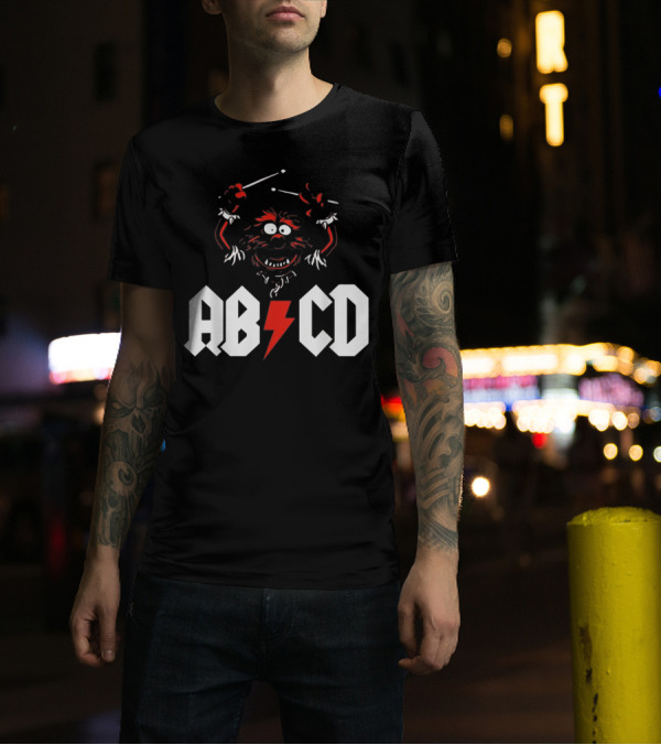 ABCD Drumming Drummer AC/DC Animal Muppet T-Shirt