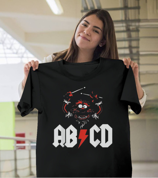 ABCD Drumming Drummer AC/DC Animal Muppet T-Shirt