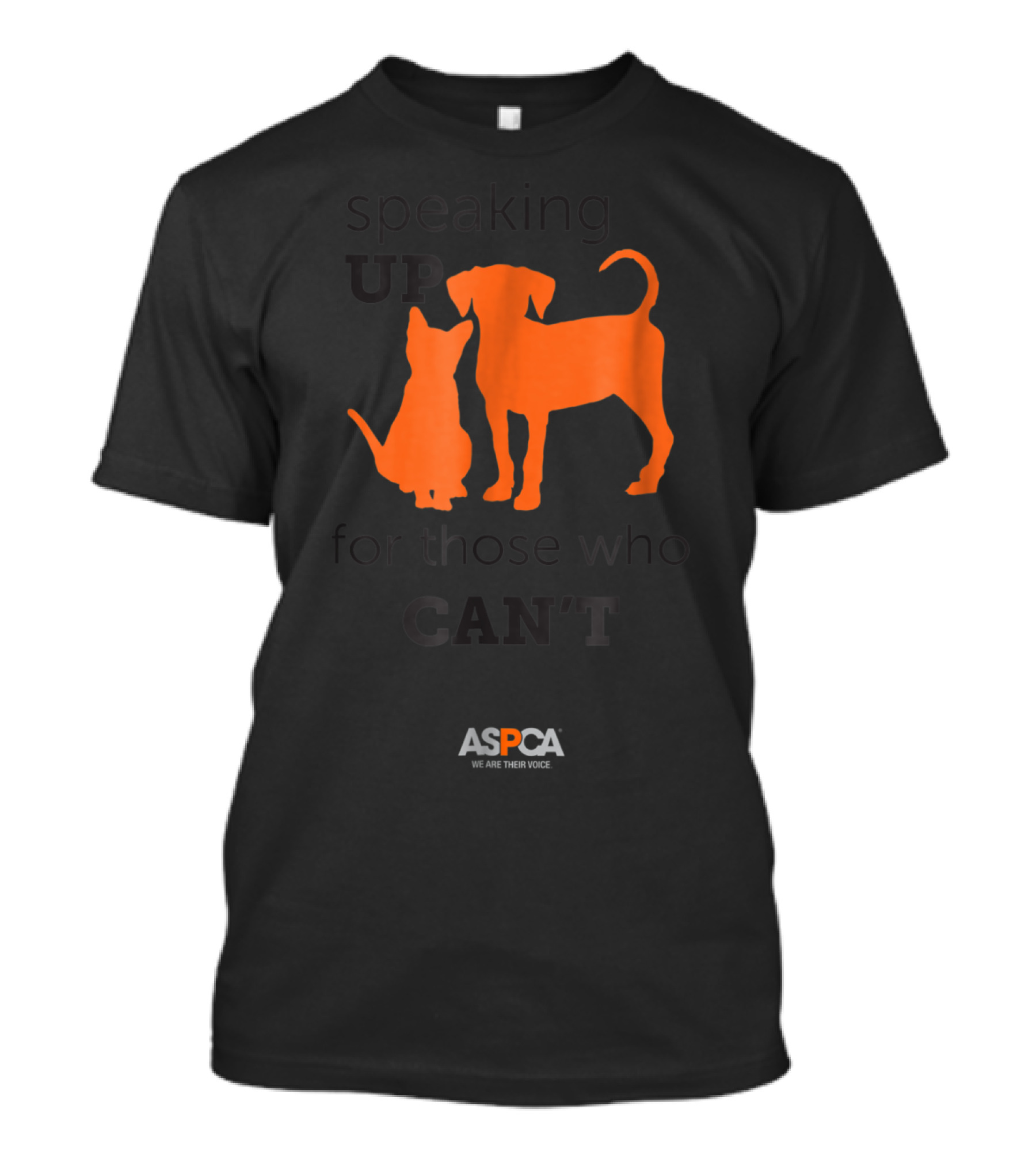 ASPCA Speaking Up For Those Who Can't With Orange Dog And Cat T-Shirt