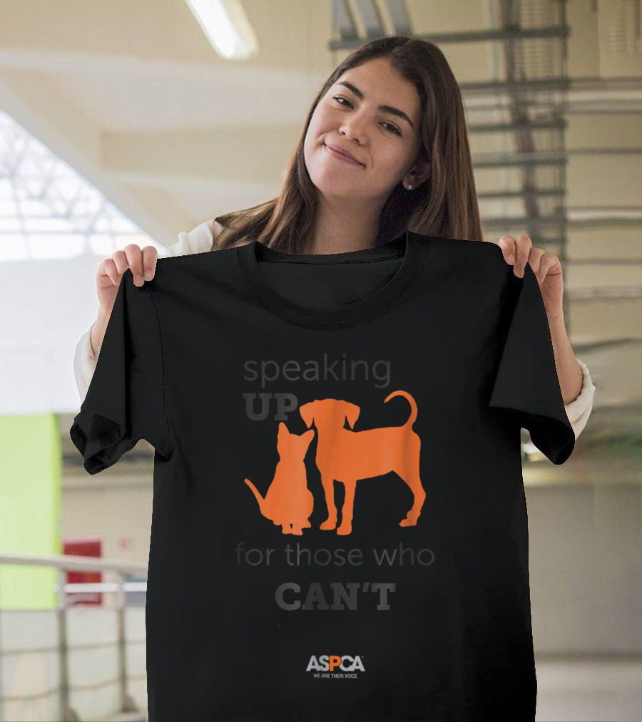 ASPCA Speaking Up For Those Who Can't With Orange Dog And Cat T-Shirt