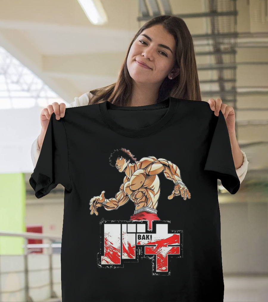 Baki Anime Intense Fighter Illustration Bold Lettering T-Shirt