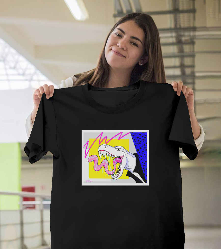 '80's Babe Neon Dinosaur Art' T-Shirt
