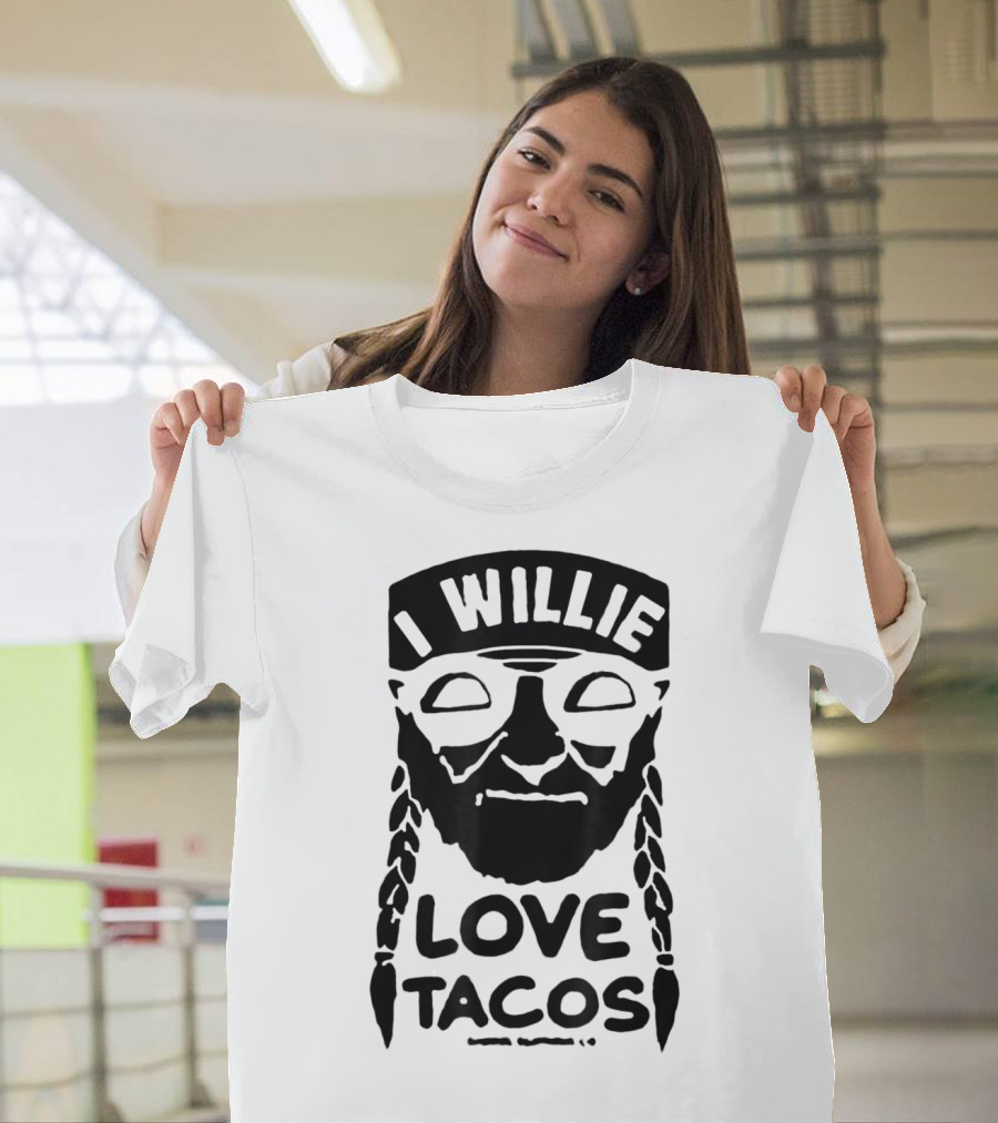 I Willie Love Tacos Face with Braided Hair T-Shirt