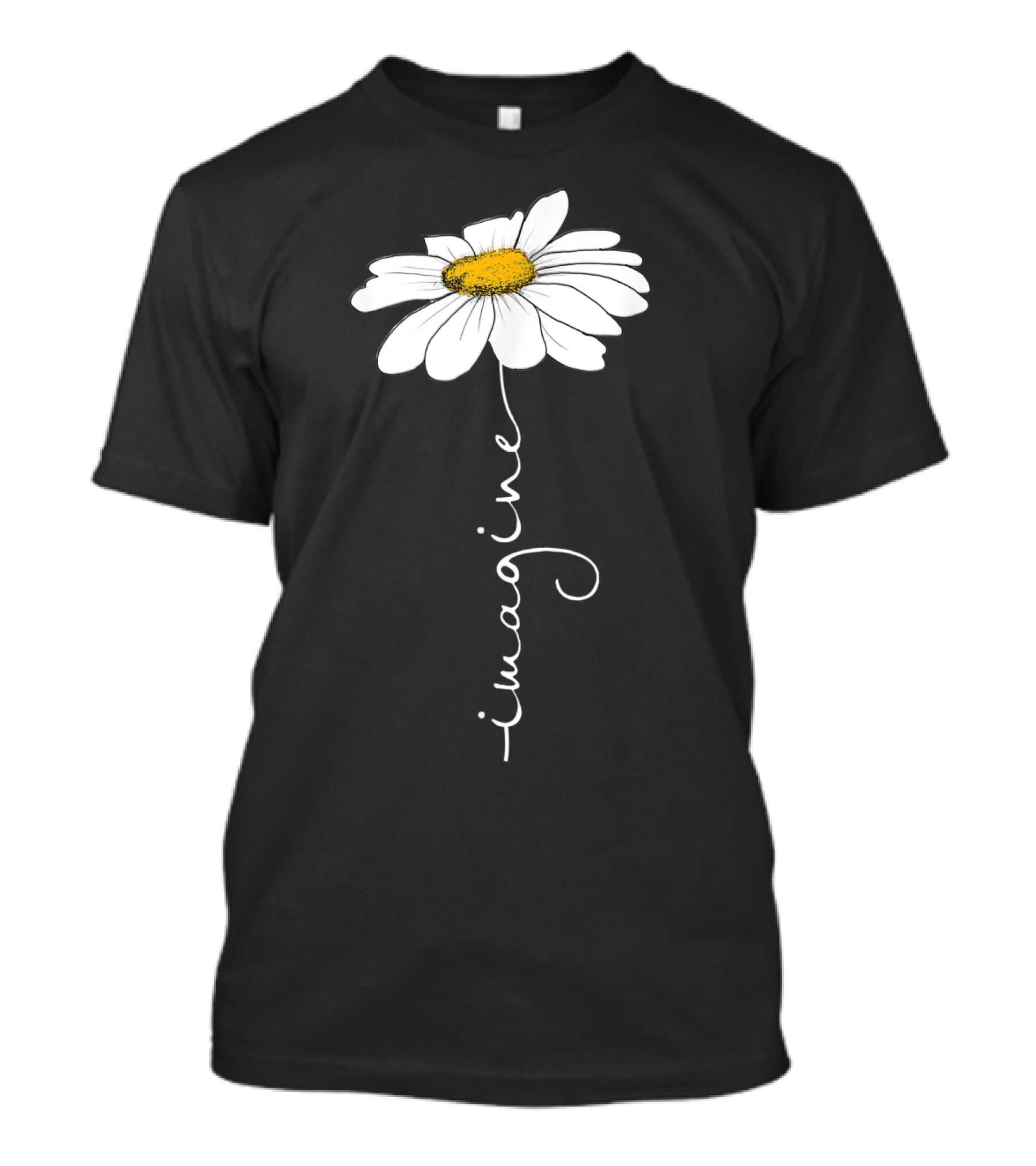 Imagine Flower Daisy Text T-Shirt