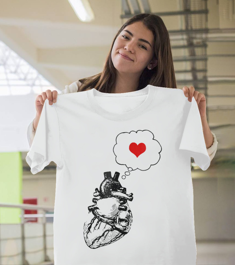 Anatomical Heart with Red Love Symbol Valentine T-Shirt