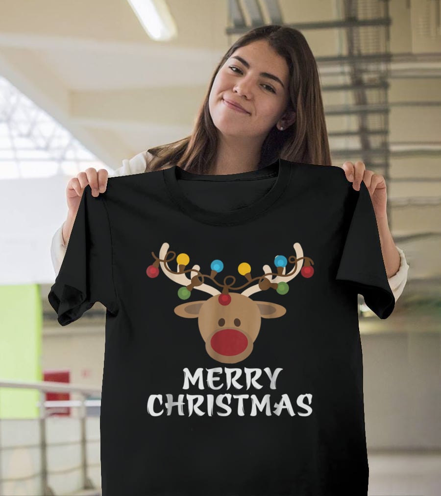 Merry Christmas Reindeer Lights Matching Group Set6 T-Shirt