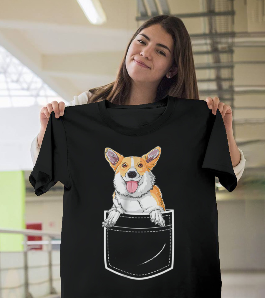Corgi Puppy in Your Front Pocket for Men T-Shirt