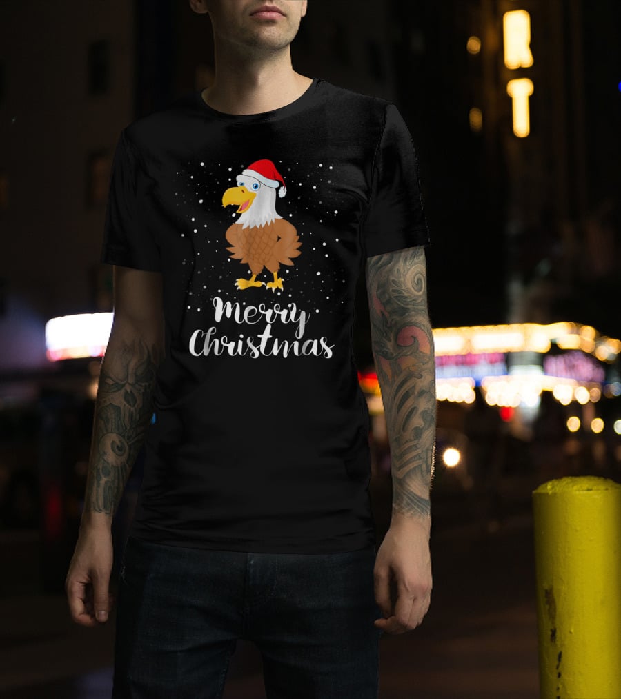 Merry Christmas Eagle Funny Christmas Matching Family Group T-Shirt