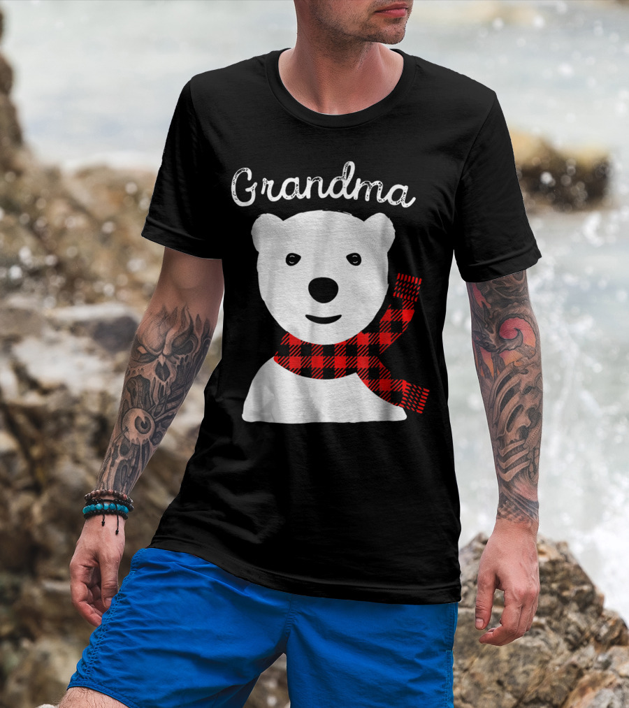 Grandma Plaid Bear Family Matching Christmas T-Shirt