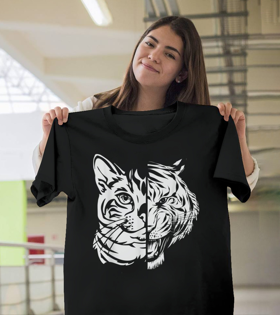 Funny Cat Lover Bengal Cat Shadow Bengal Tiger Fusion T-Shirt