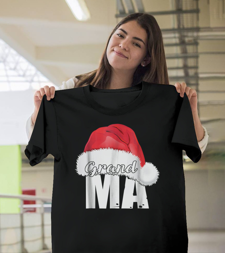 Grandma Christmas Santa Hat Family T-Shirt