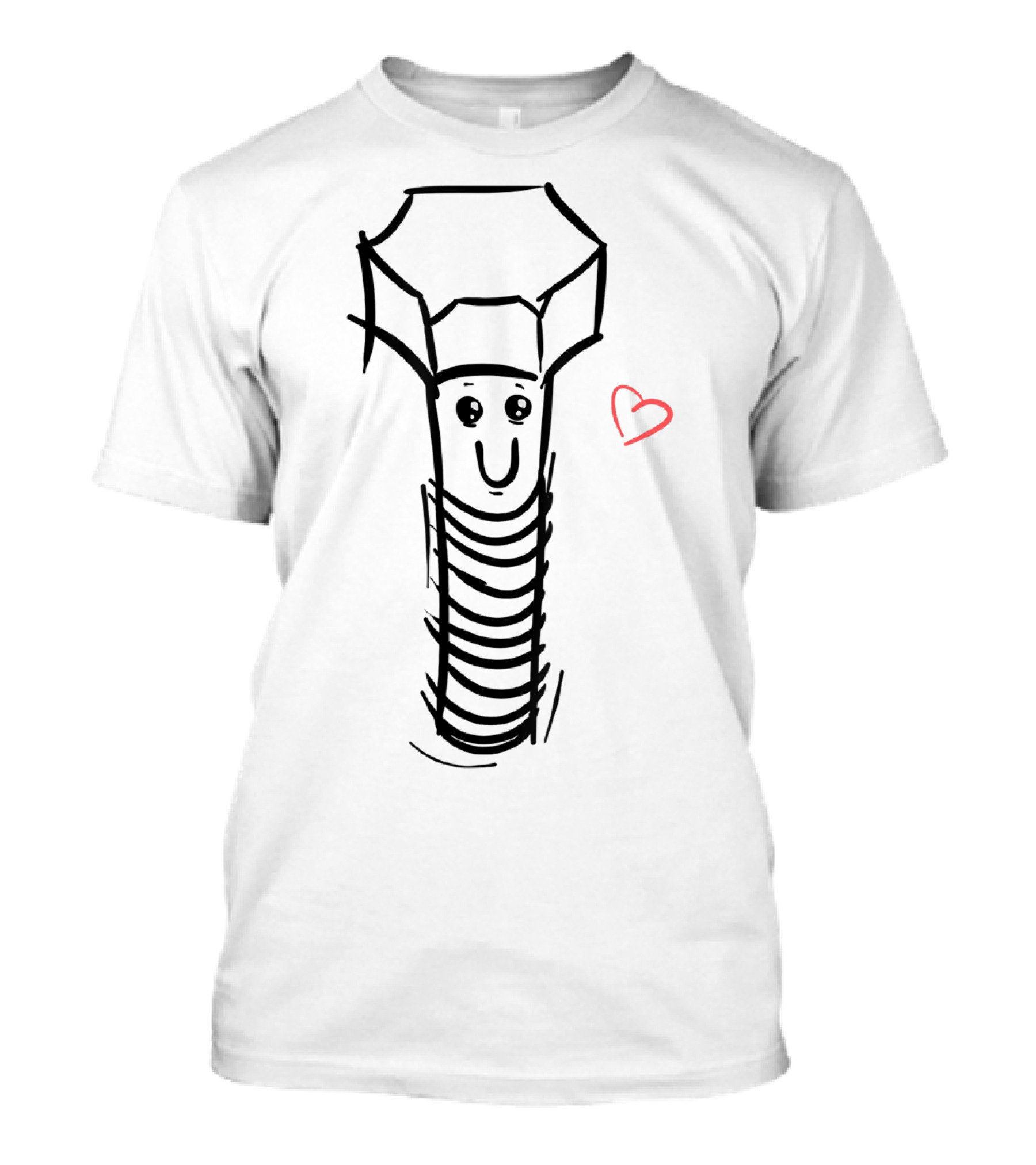 Valentines Day Heart Smiling Screw For Her Him Girls Boys T-Shirt