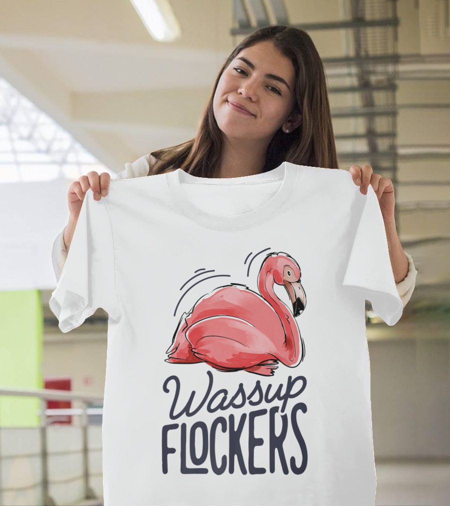 Wassup Flockers Pink Flamingo Lovers Funny Summer Flockers 14 T-Shirt