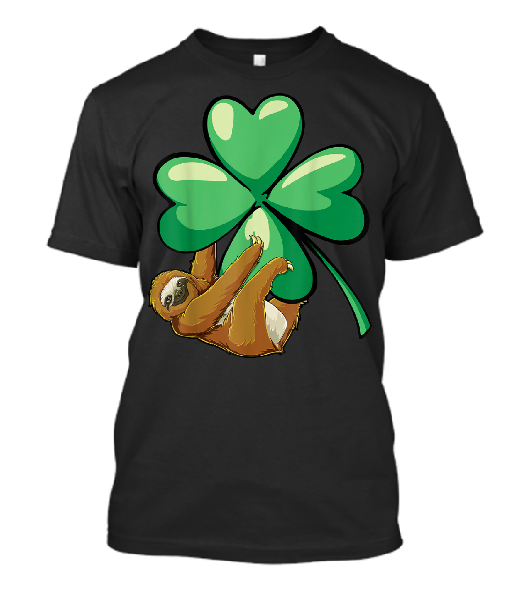 Sloth St Patricks Day Hugging Shamrock Women Girls 16 Lucky Clover T-Shirt