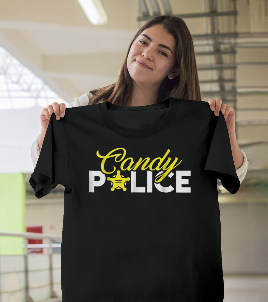 Candy Police Halloween Badge Humor T-Shirt