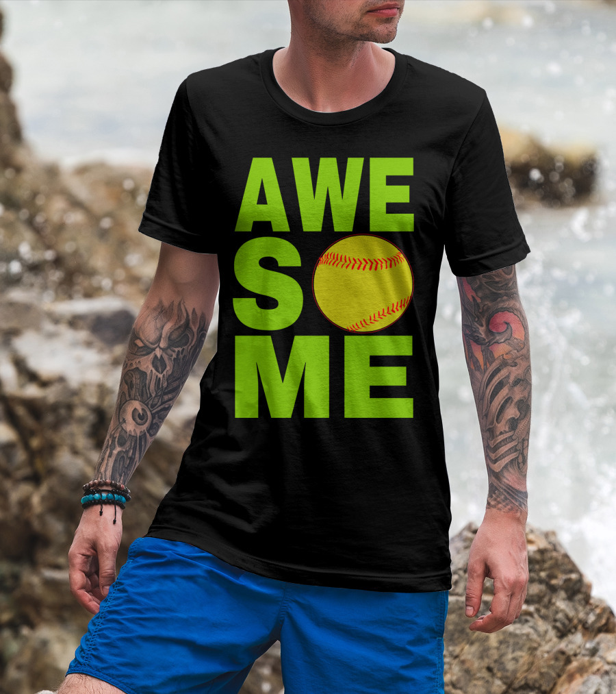 AWESOME Funny Softball Cute Love Player Tee60 T-Shirt