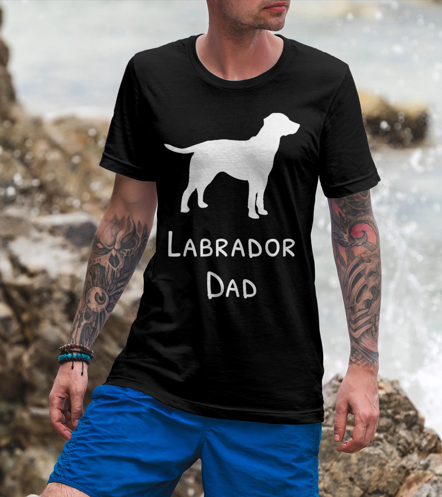Labrador Dad Silhouette Canine Father's Day T-Shirt