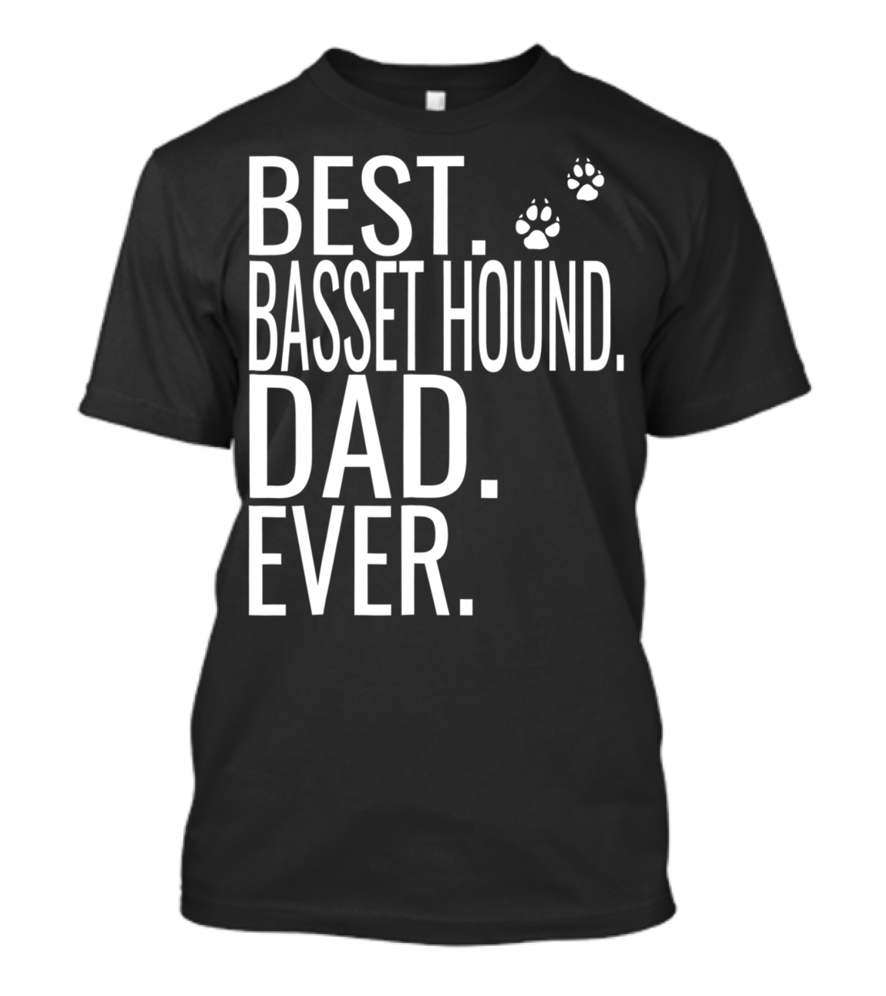 Best Basset Hound Dad Ever Mens Dog Paw Prints T-Shirt
