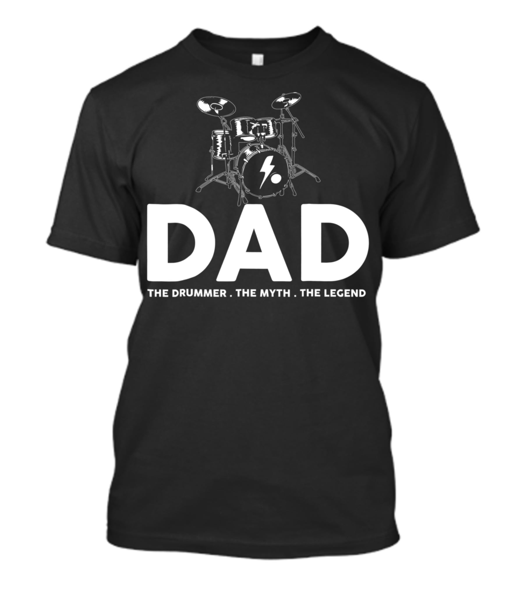 Dad The Drummer The Myth The Legend Bold Drum Set T-Shirt