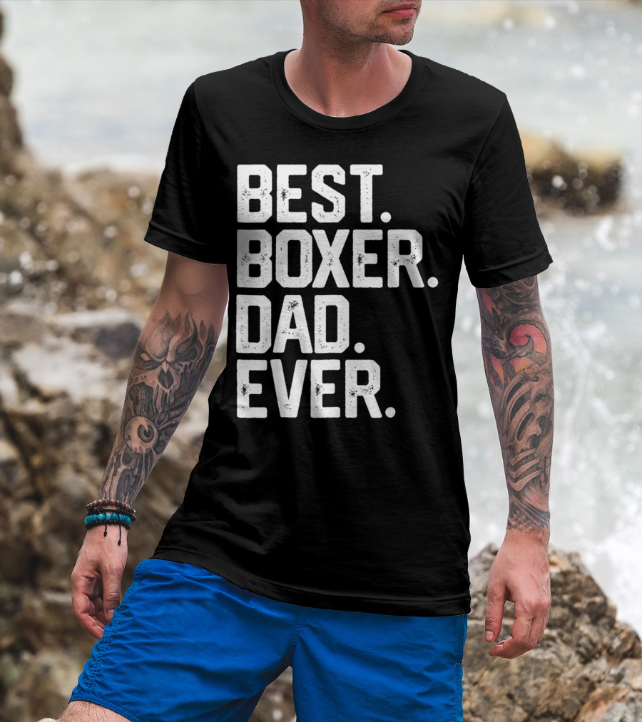 Best Boxer Dad Ever Mens Funny Dog Love Christmas22 T-Shirt