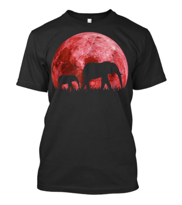 Africa Elephant Moon Safari Animal Map Dad Te42 T-Shirt