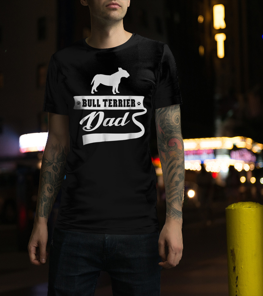 Bull Terrier Dad Mens Animal Dogs T-Shirt