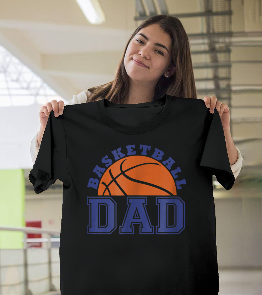 Basketball Dad Orange And Blue Basketball T-Shirt