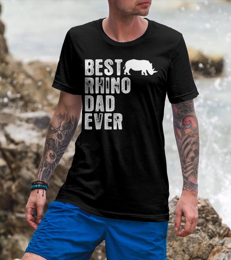 Best Rhino Dad Ever Rhinoceros T-Shirt