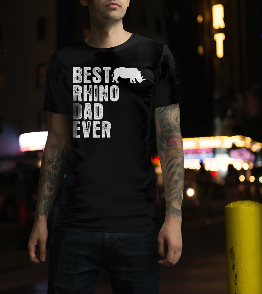 Best Rhino Dad Ever Rhinoceros T-Shirt
