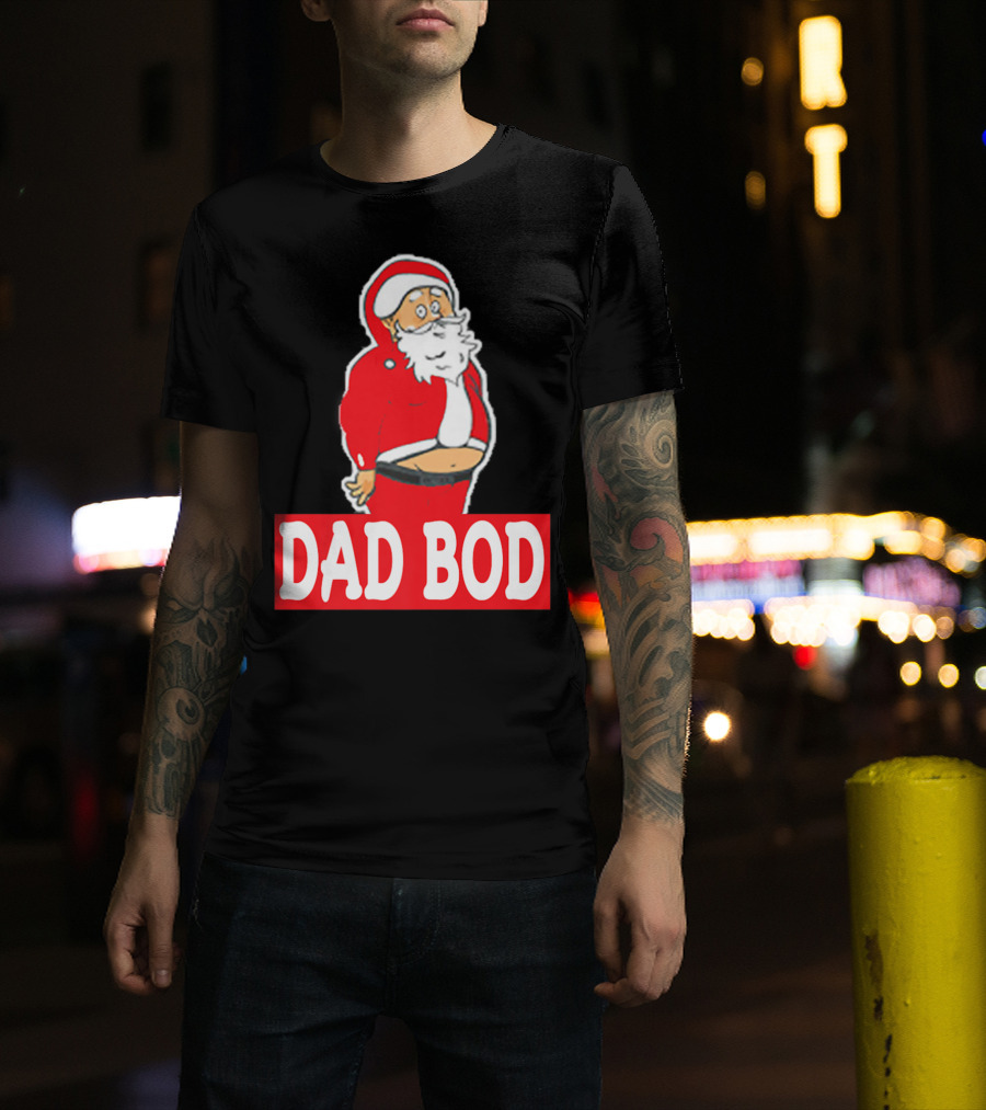 Dad Bod Funny Christmas Santa Belly UglyParty45 T-Shirt