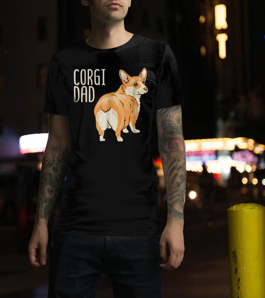 Corgi Dad Cute Dog Pet Owner Adopt Rescue T-Shirt