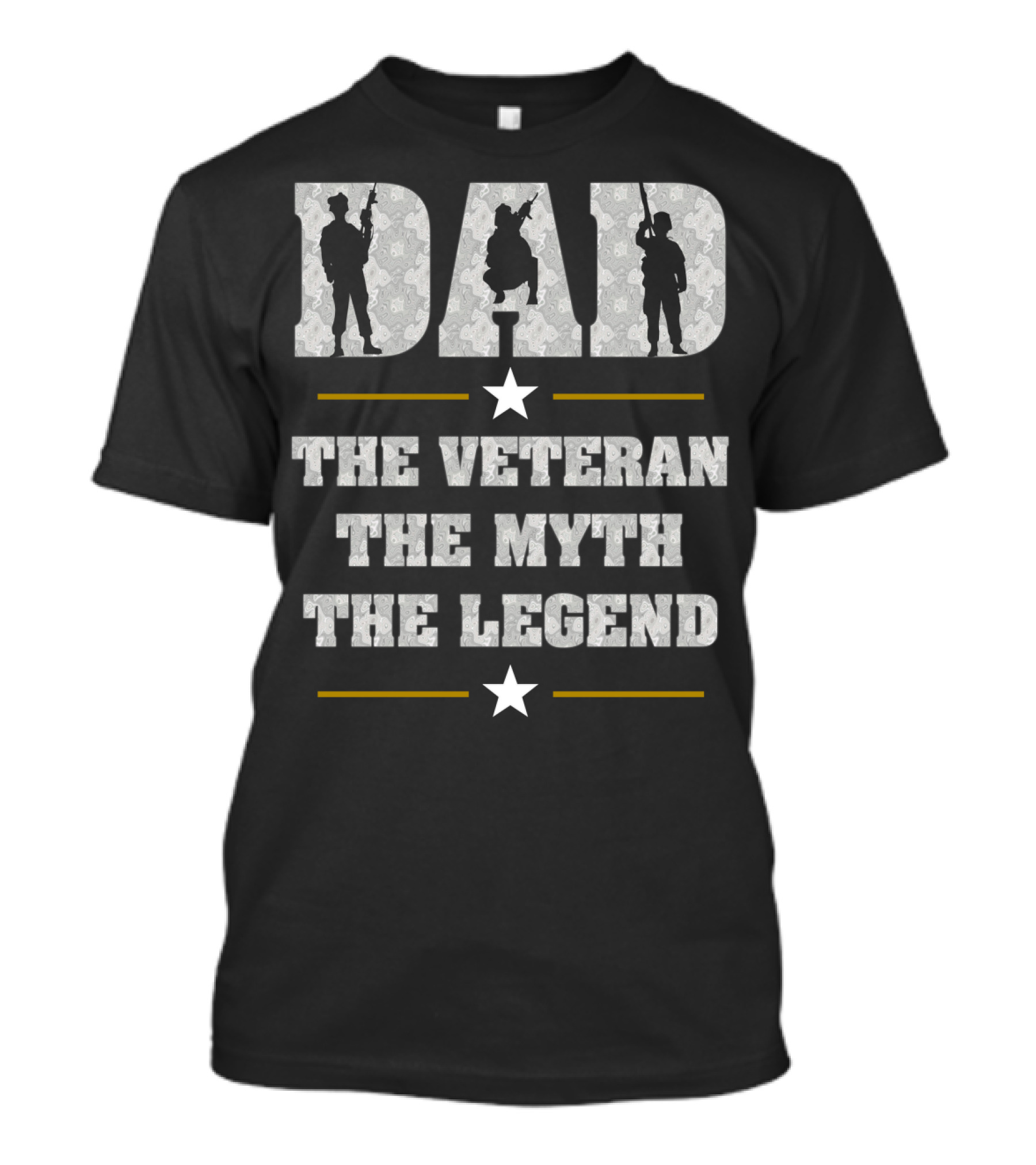Dad The Veteran The Myth The Legend Veterans Day Silhouette Patriotic T-Shirt