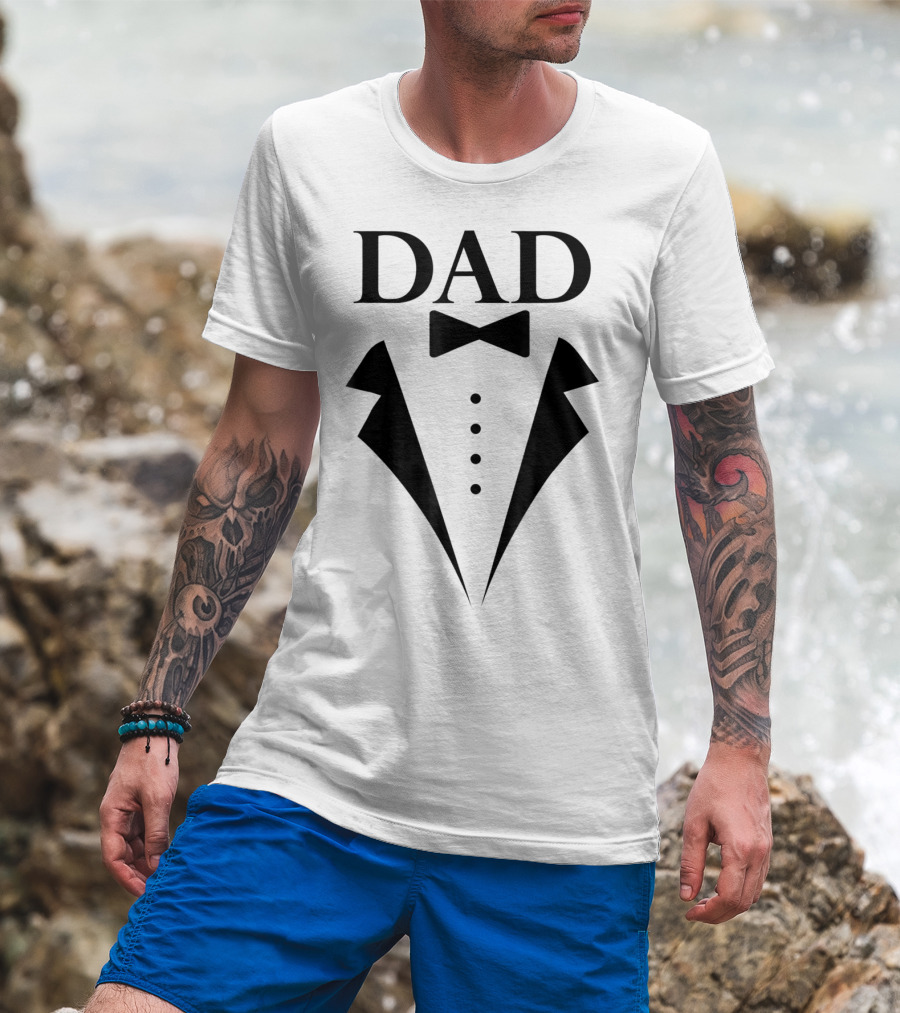 Dad Tuxedo Suit Design Family Papa Dad Son Daughter T-Shirt