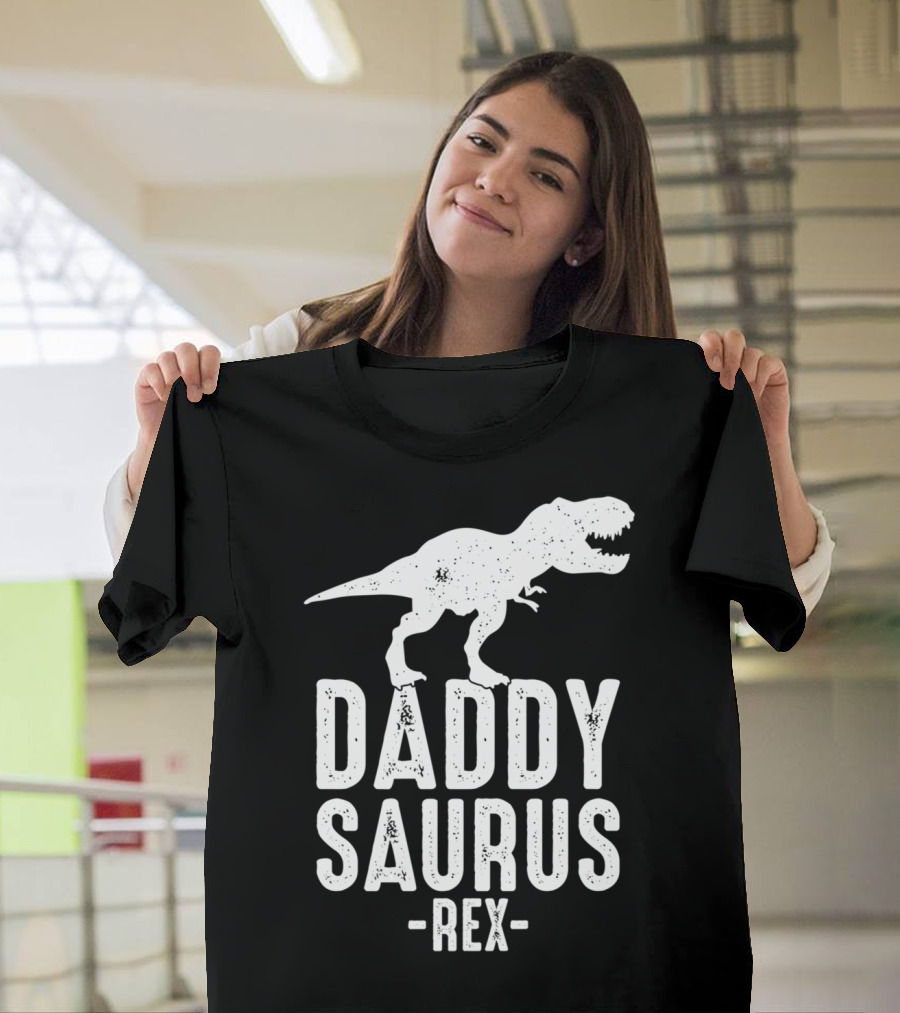 Daddysaurus Rex Daddy Dinosaur Pun T-Shirt