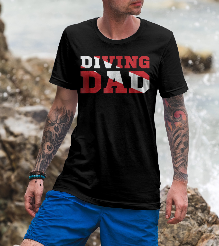 Diving Dad Scuba Flag T-Shirt