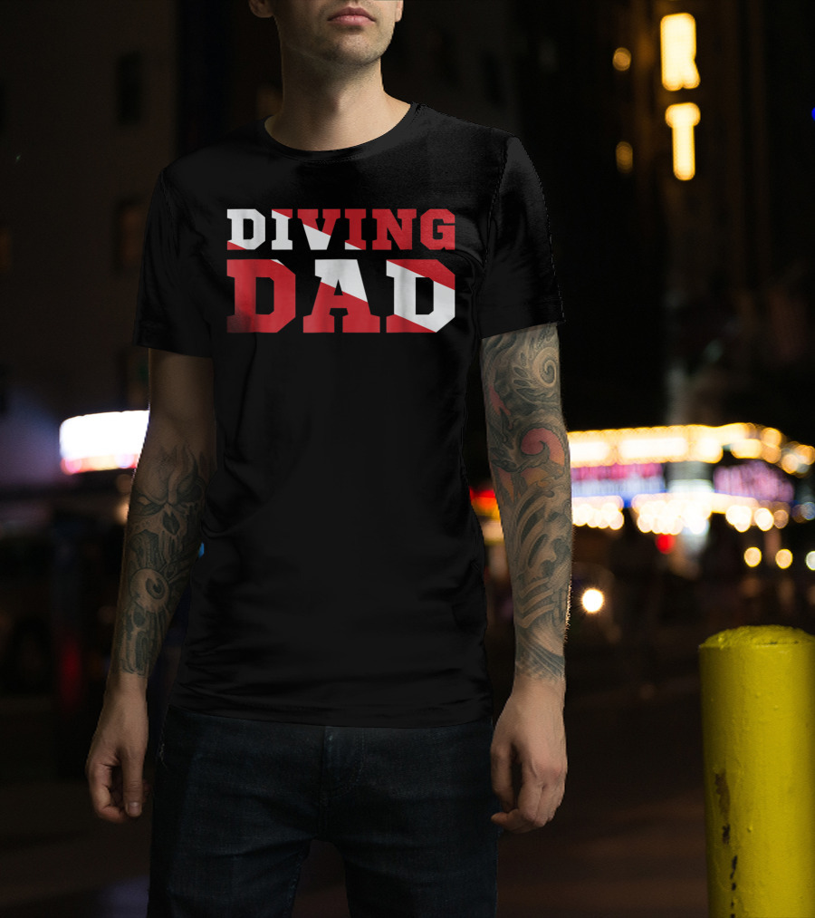 Diving Dad Scuba Flag T-Shirt