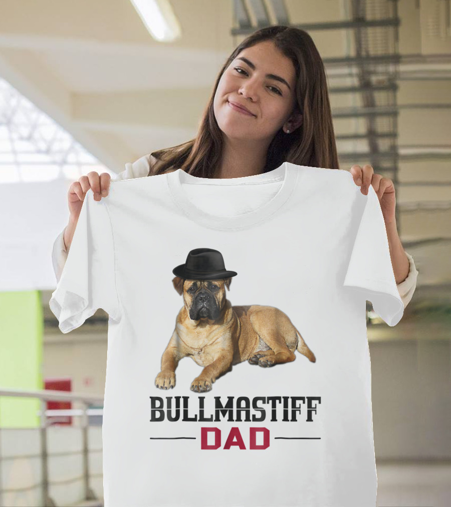 Bullmastiff Dad With Dog Lovers Hat T-Shirt