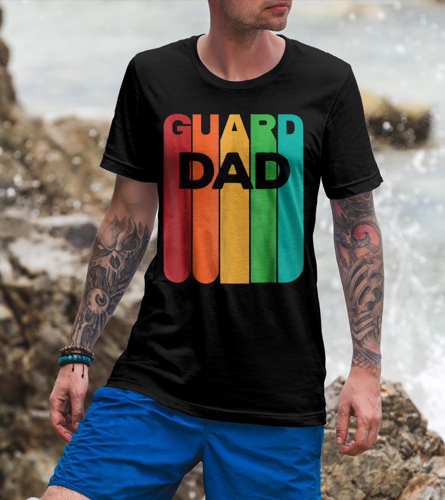 Color Guard Dad Rainbow Stripes T-Shirt