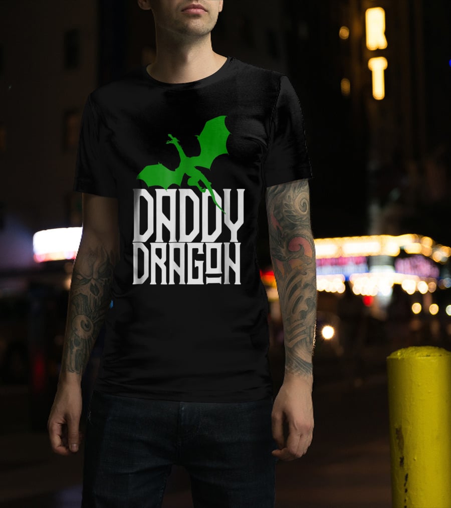 Daddy Dragon Green Matching Family Dad Father75 T-Shirt