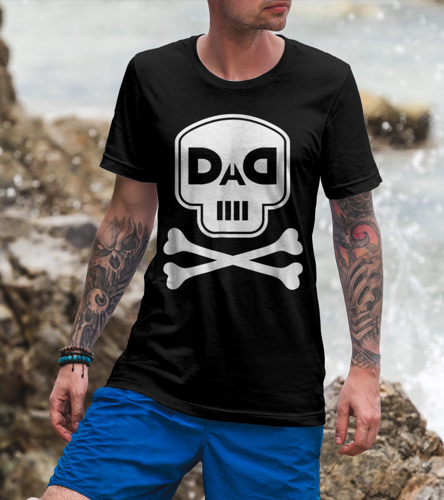 DAD White Skull Crossbones Logo Rap Merch56 T-Shirt