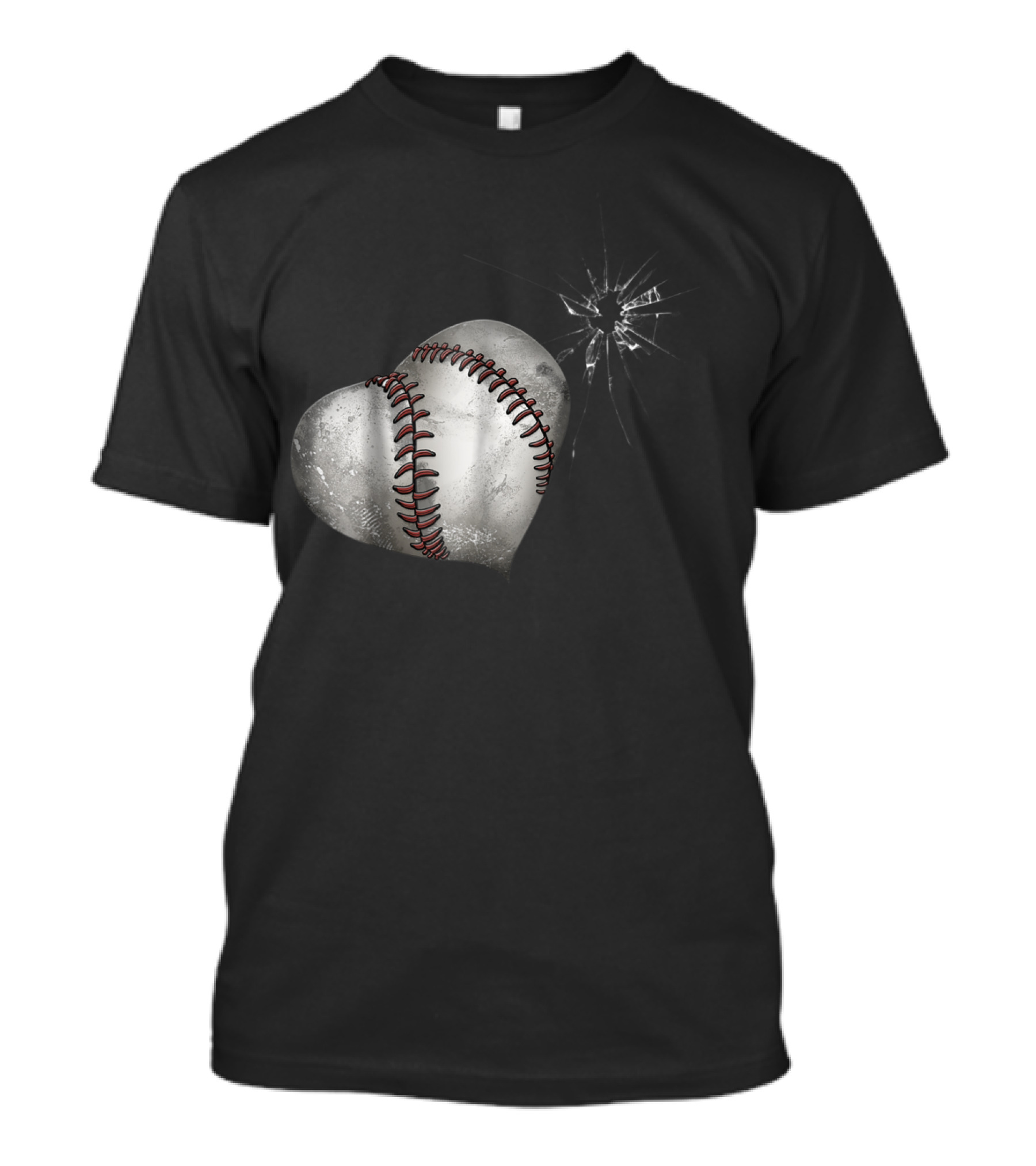 Baseball Heart Crack Funny Cute Love T-Shirt