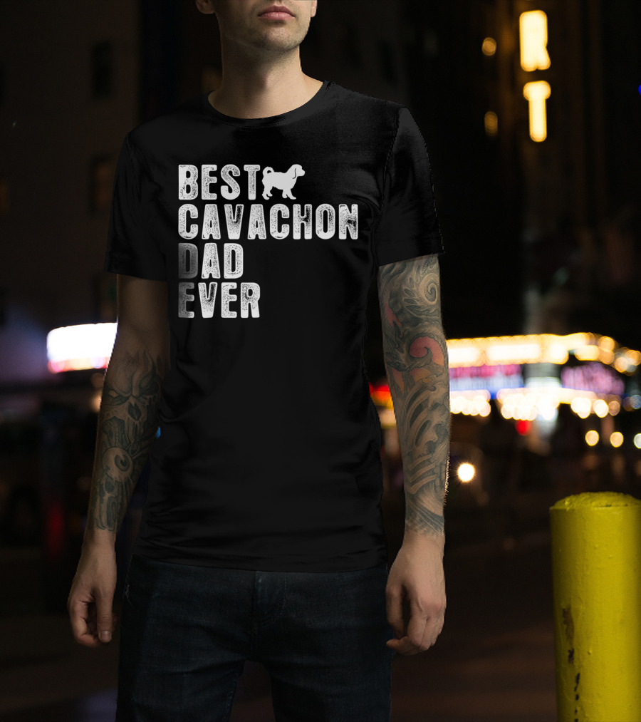 Best Cavachon Dad Ever Cavalier Bichon Mix T-Shirt